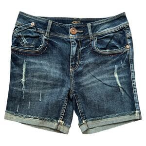Tough Jeansmith Denim Distressed Accent Shorts, 28